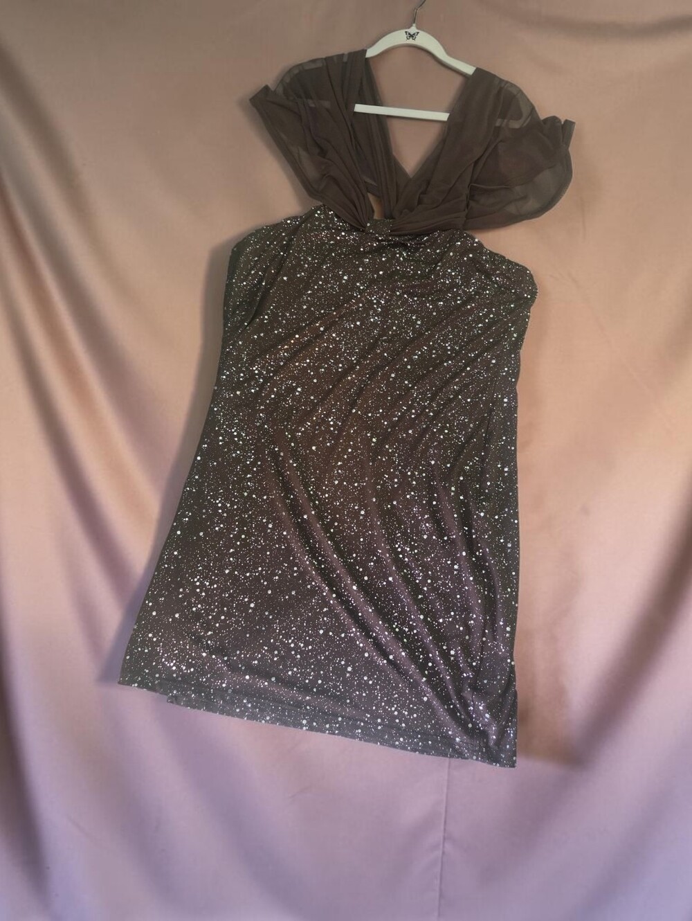 SHEIN Brown Curve Dress with Subtle Sparkle